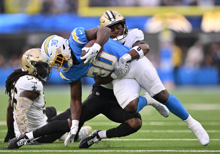 Updated Kimani Vidal goes down hard after a tackle from the Week 6 Waiver Wire Fantasy Football Pickups