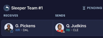 pickens for judkins - Dynasty Nerds Dynasty Rankings
Contender, Player Value, Fantasy Football, Trades, Value, breakdown, targets, strategy, trade calculator, trade for, away, Grade the Trade, Reddit, buy, sell,