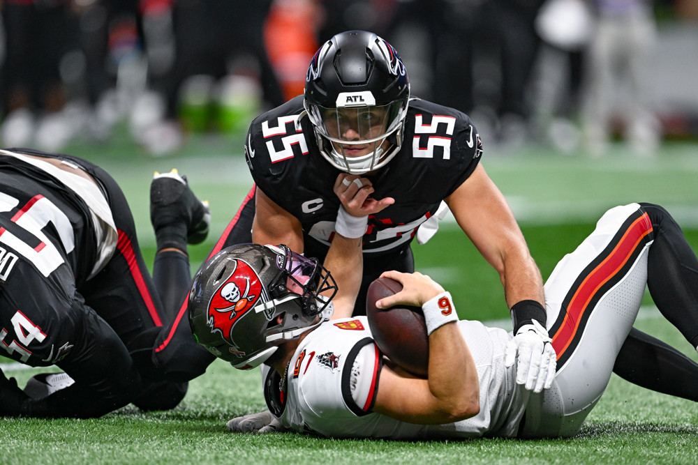 NFL: SEP 07 Buccaneers at Falcons - Dynasty Nerds Week 6 IDP Start/Sit Fantasy Football Kaden Ellis sacks Baker Mayfield