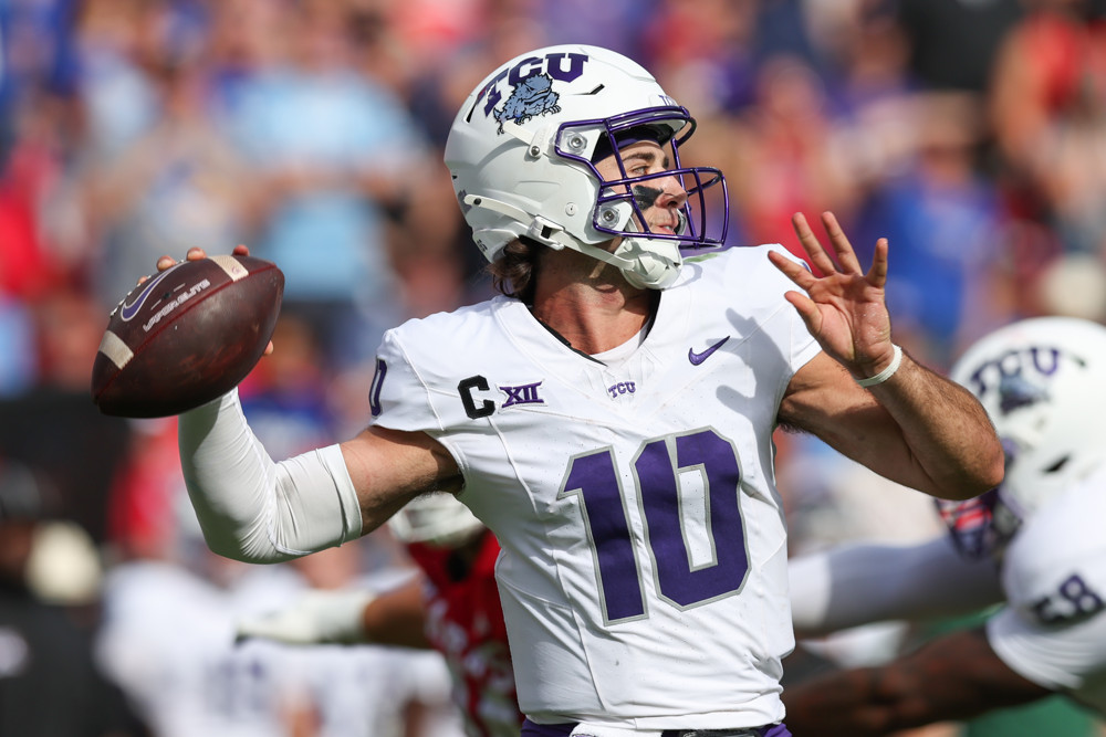 COLLEGE FOOTBALL: SEP 28 TCU at Kansas - Dynasty Nerds Josh Hoover passes to the 2026 Dynasty Rookie Big Board Rankings dynasty Fantasy Football rookies 2026 NFL Draft Prospects Update