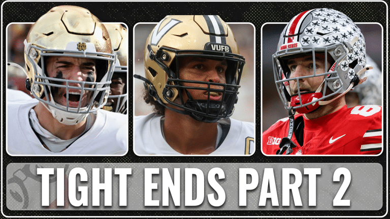 Thumbnail banner with three helmeted football players and bold 'TIGHT ENDS PART 2' text across a dark background.