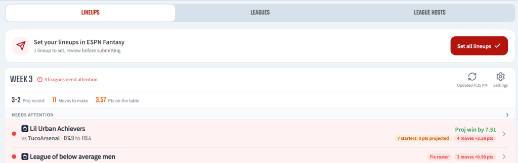 League Optimizer Image 1 - Dynasty Nerds