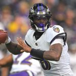 Lamar Jackson featured for Week 4 Fantasy Football Rankings QB RB WR TE Start/Sit